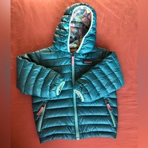 Patagonia Reversible Puffer Jacket Toddler Girl 3T Teal